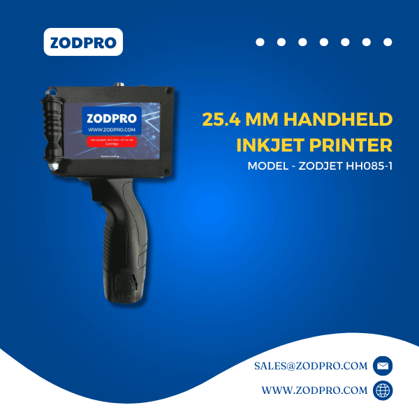 zodpro 25.4mm handheld inkjet printer